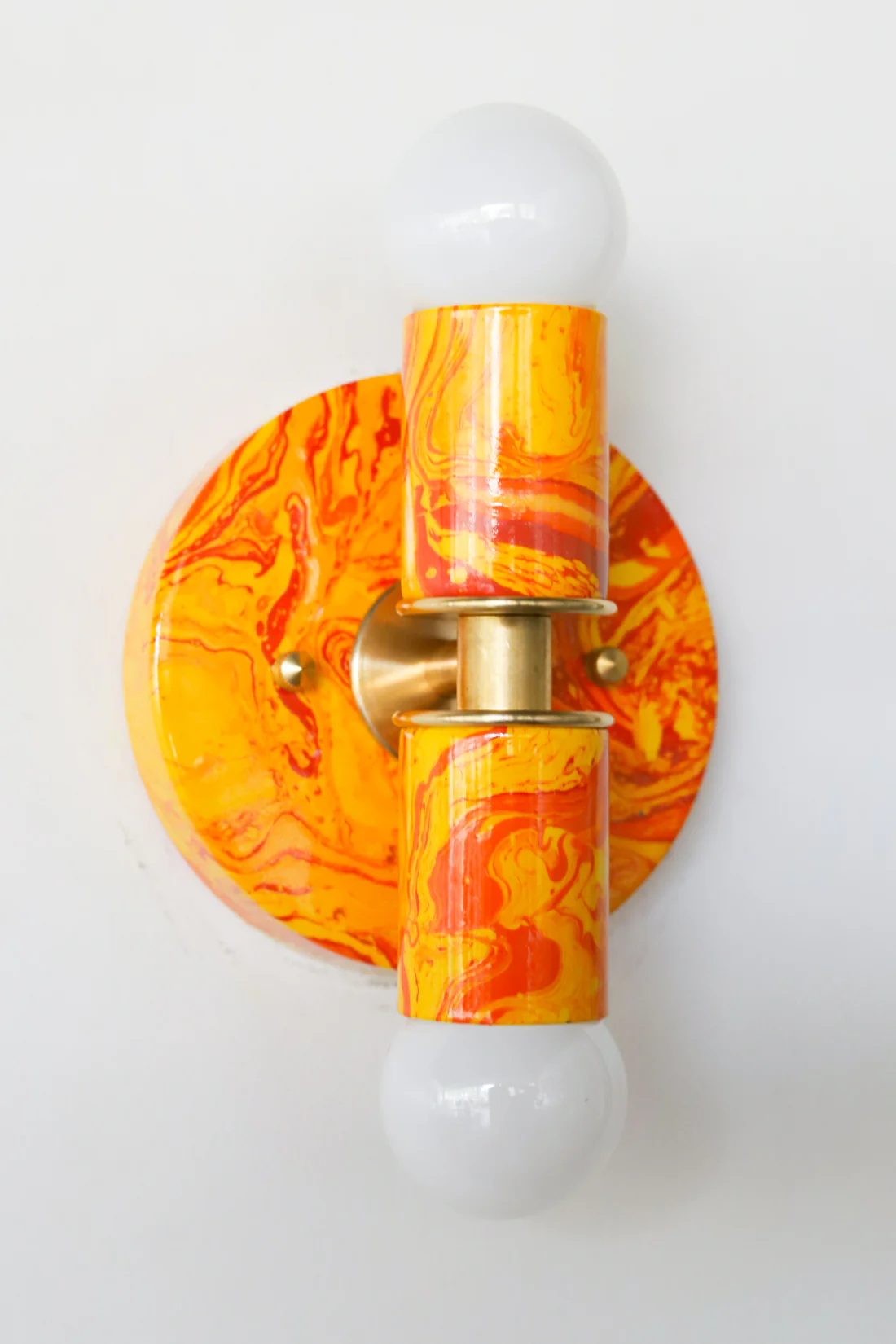 Orange Marbled Small Thalia Sconce - Image 12