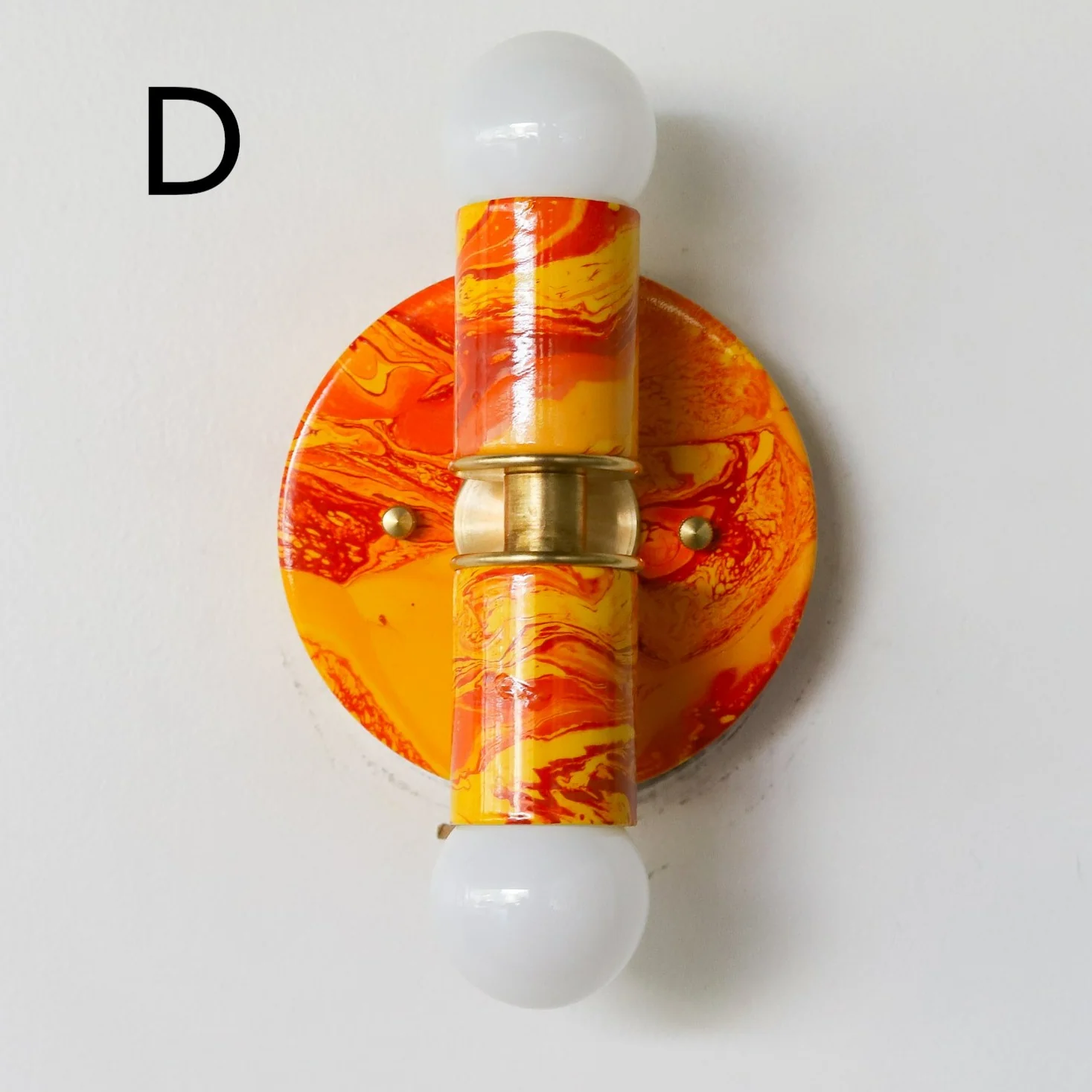 Orange Marbled Small Thalia Sconce - Image 14