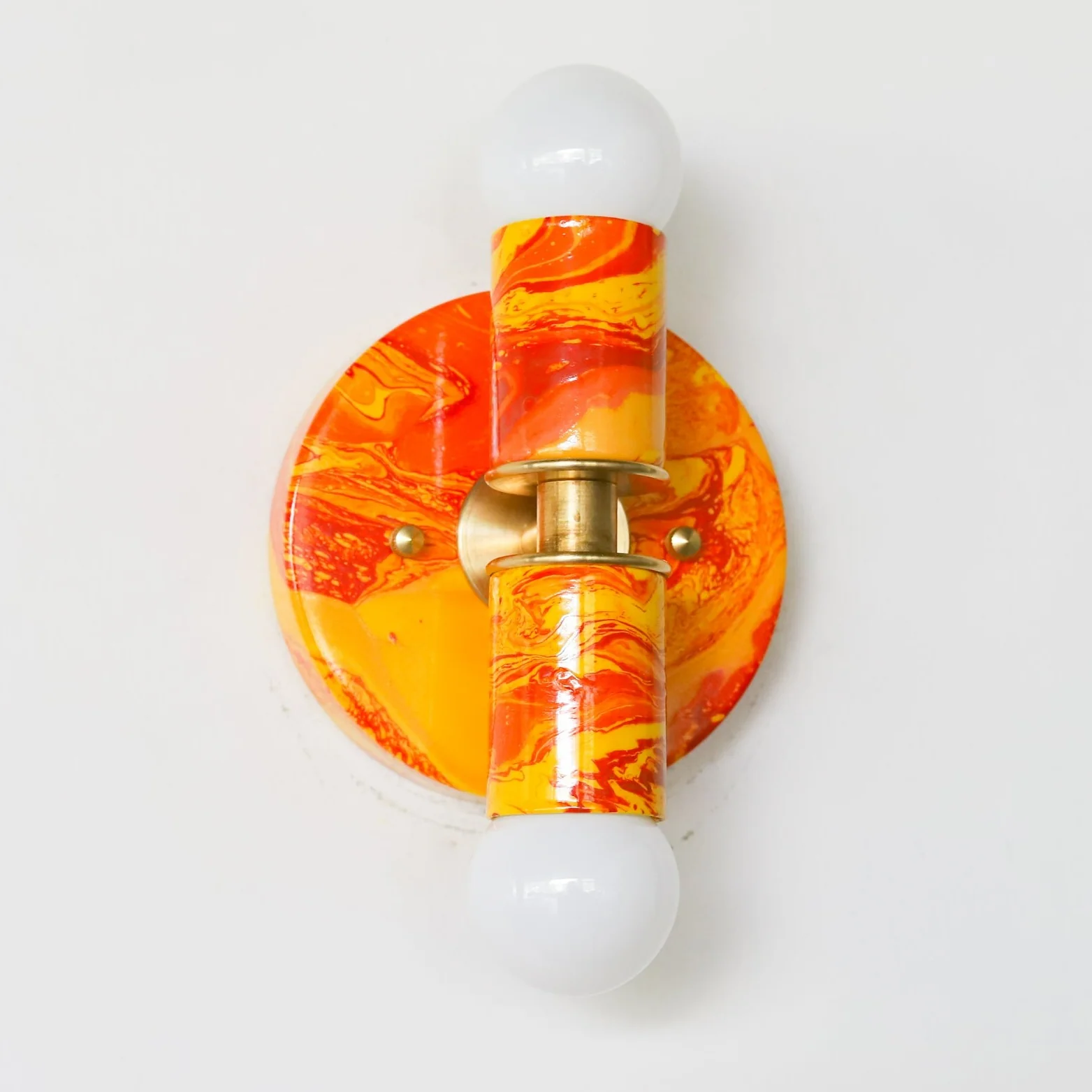 Orange Marbled Small Thalia Sconce - Image 16