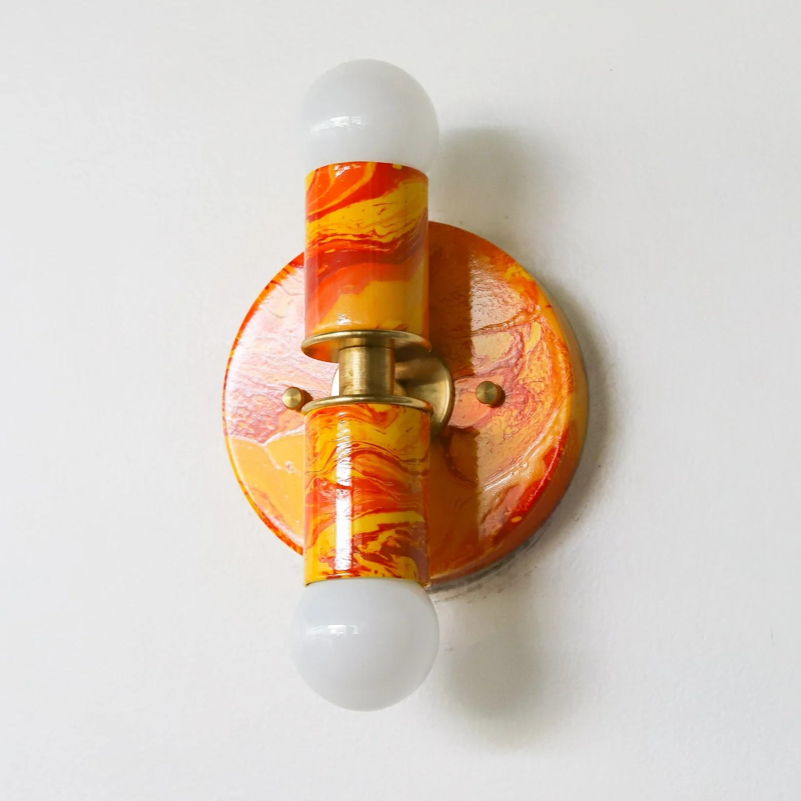 Orange Marbled Small Thalia Sconce - Image 17