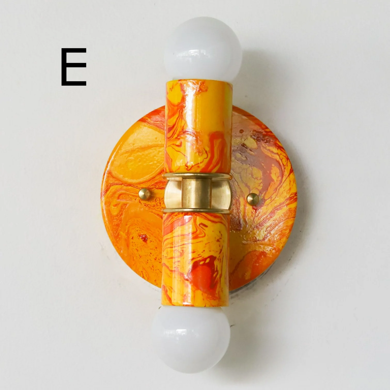 Orange Marbled Small Thalia Sconce - Image 18