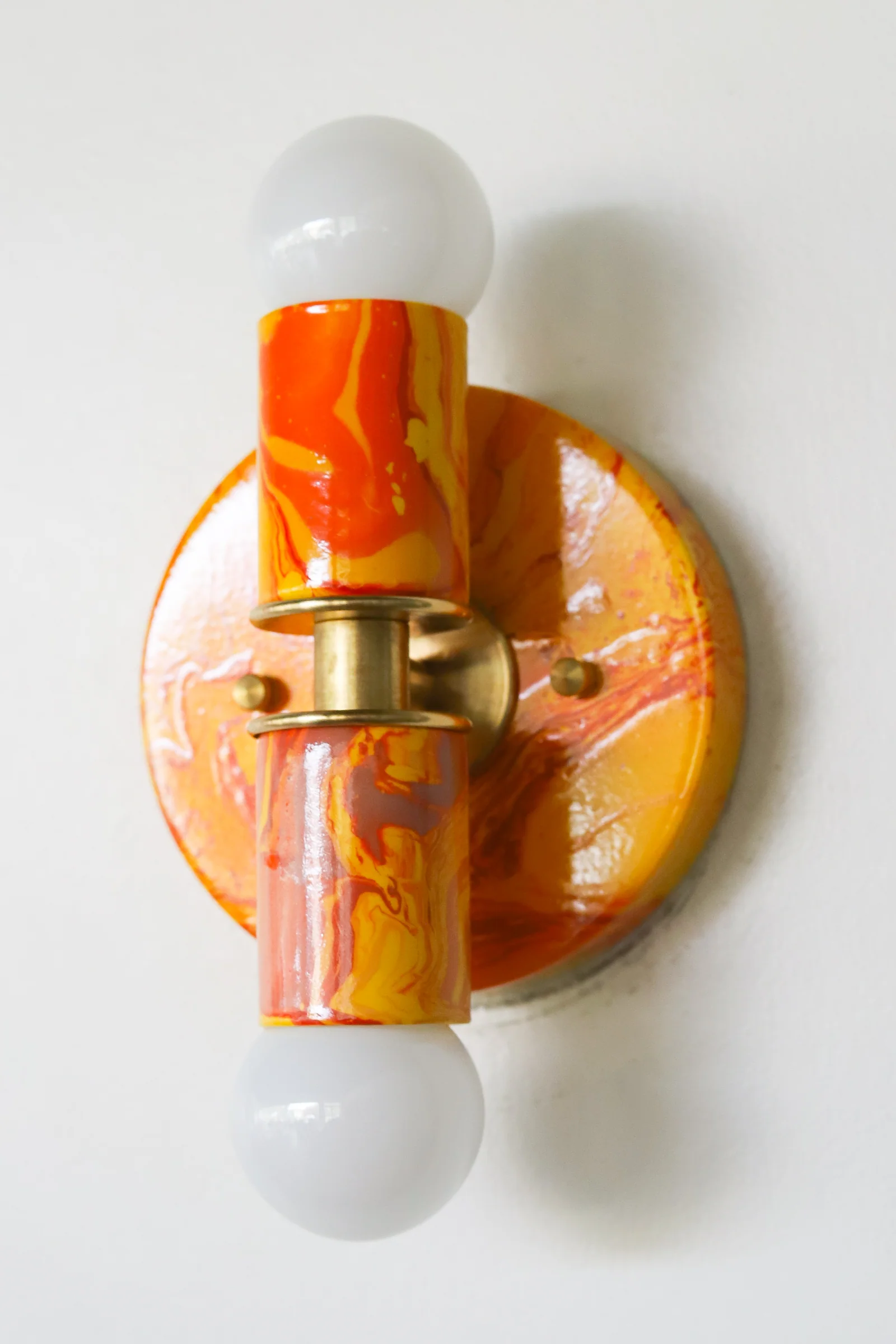Orange Marbled Small Thalia Sconce - Image 20