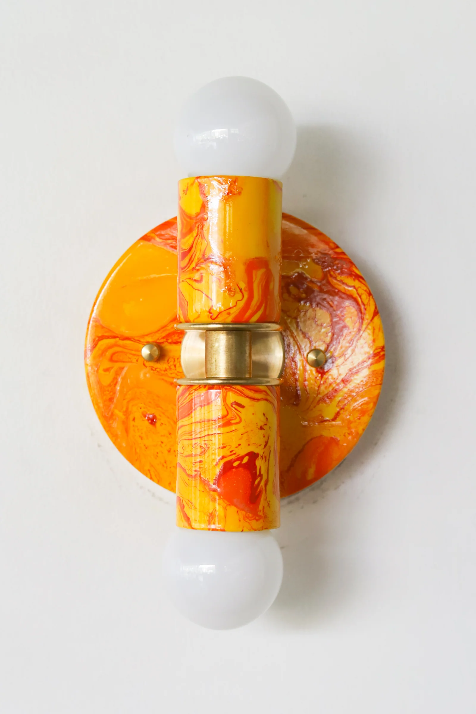 Orange Marbled Small Thalia Sconce - Image 21