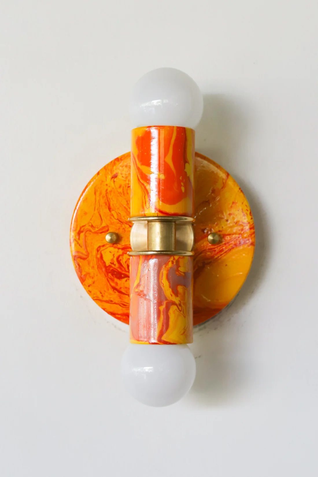 Orange Marbled Small Thalia Sconce - Image 3