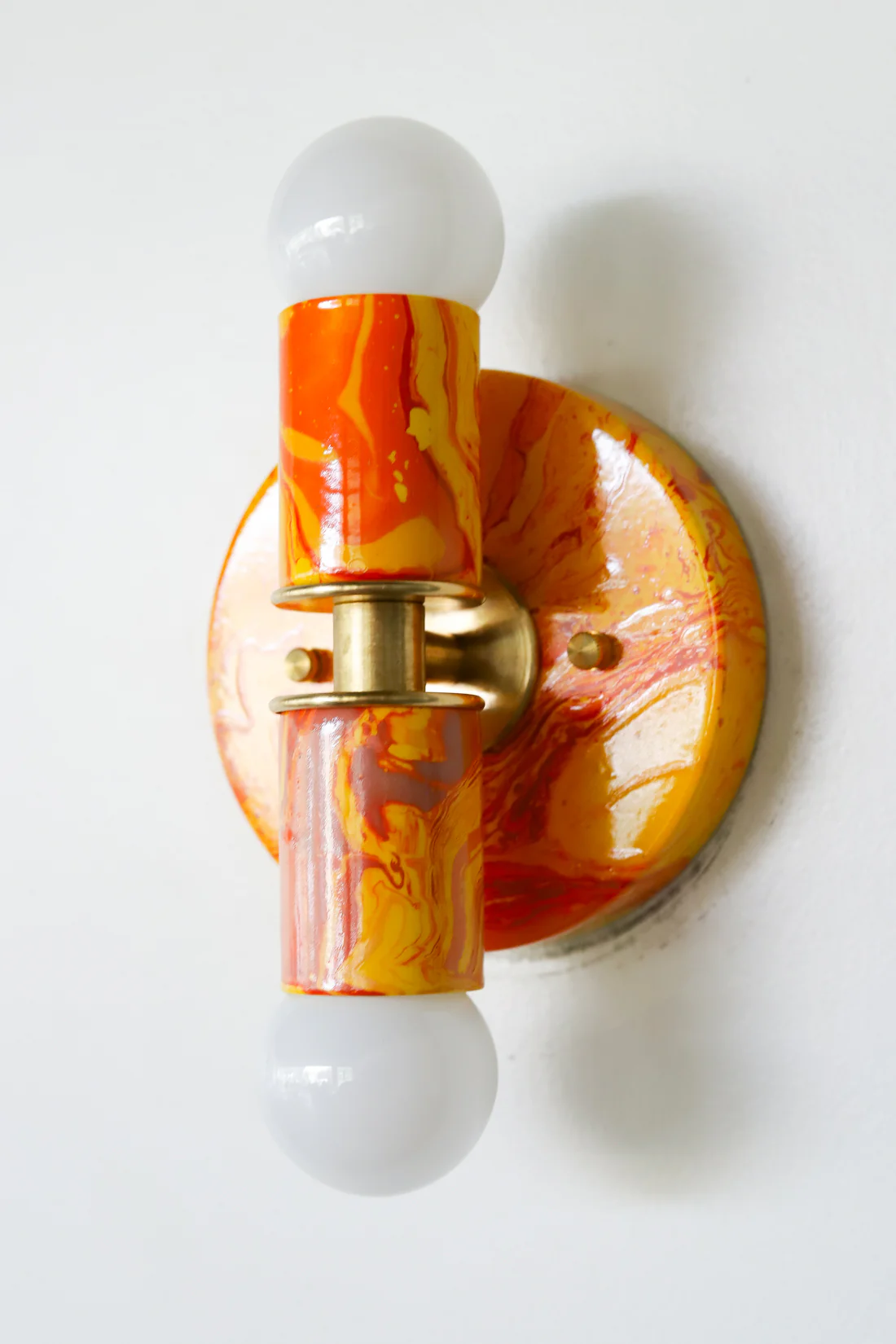 Orange Marbled Small Thalia Sconce - Image 4