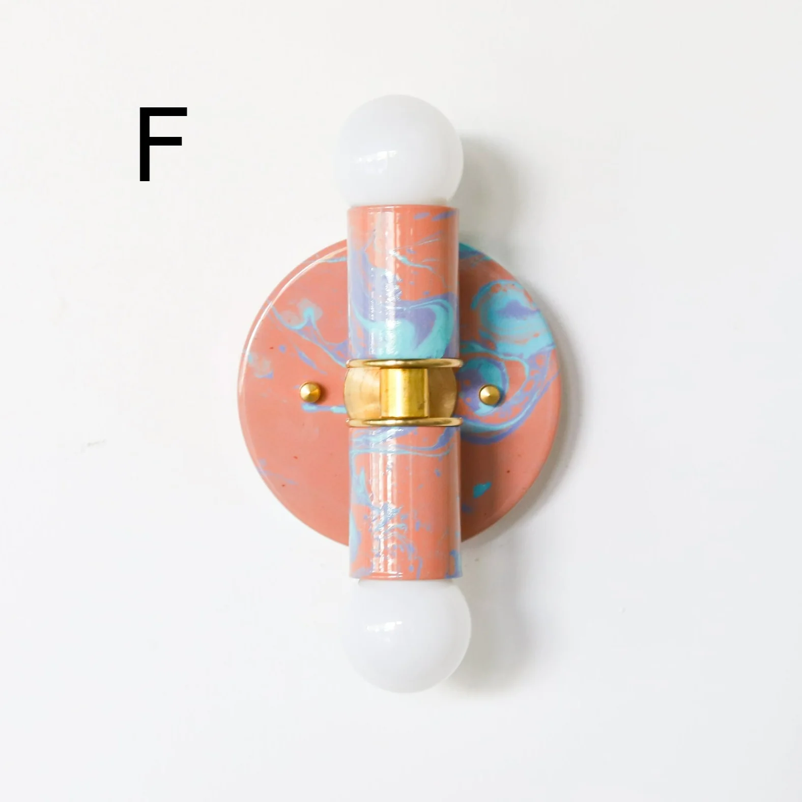 Peach, Lavender, & Light Blue Marbled Small Thalia Sconces - Image 18