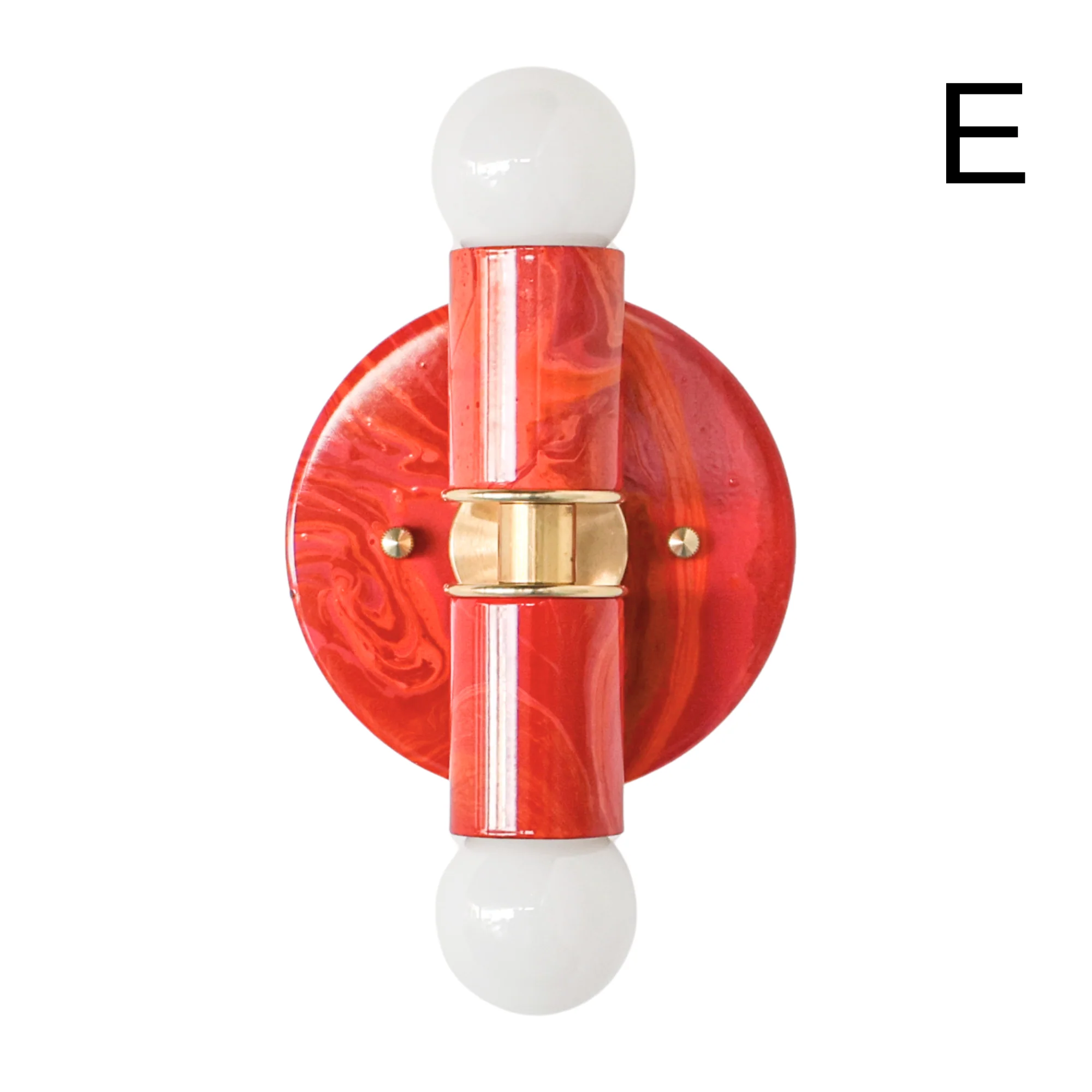 Red, Orange, & Pink Marbled Small Thalia Sconces - Image 10