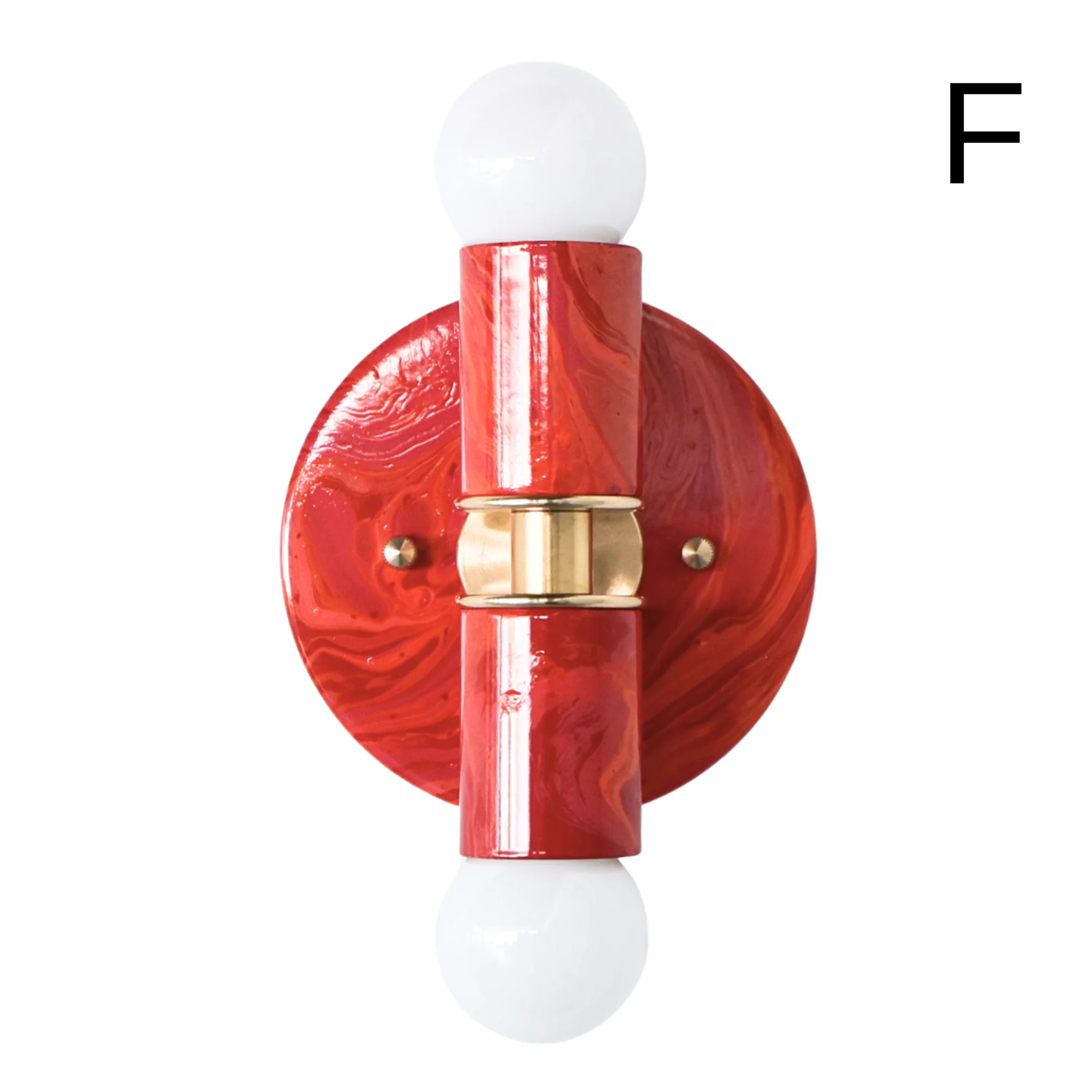 Red, Orange, & Pink Marbled Small Thalia Sconces - Image 12