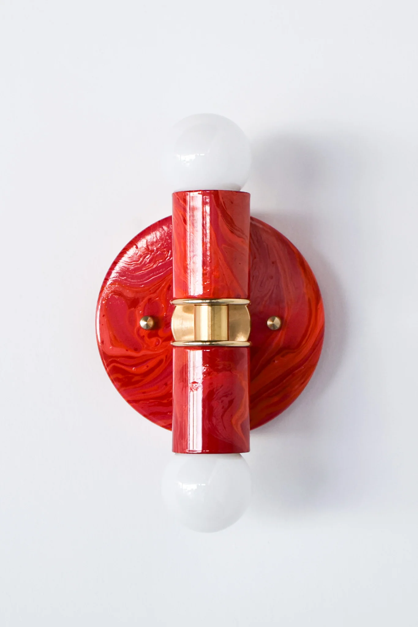 Red, Orange, & Pink Marbled Small Thalia Sconces - Image 13