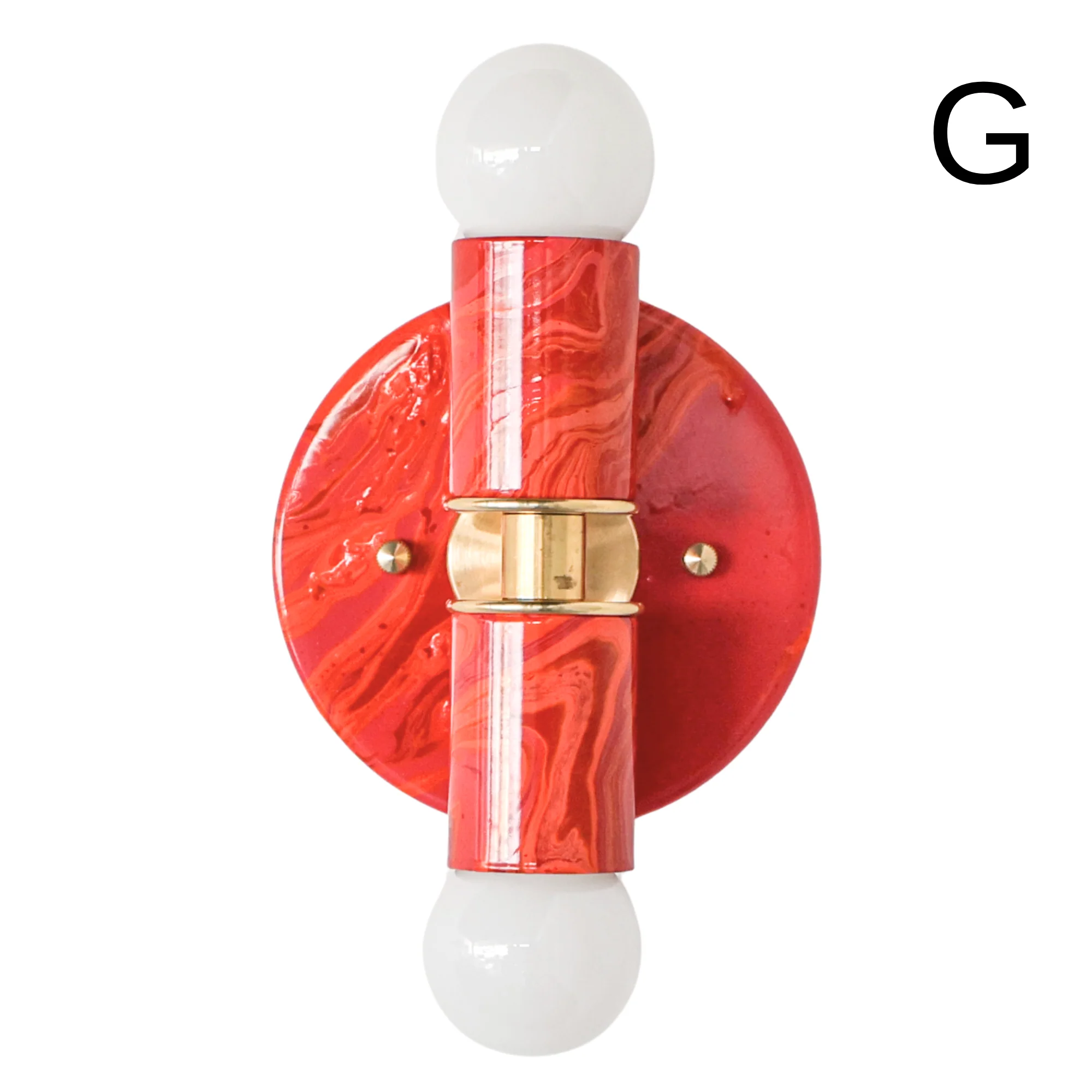 Red, Orange, & Pink Marbled Small Thalia Sconces - Image 14