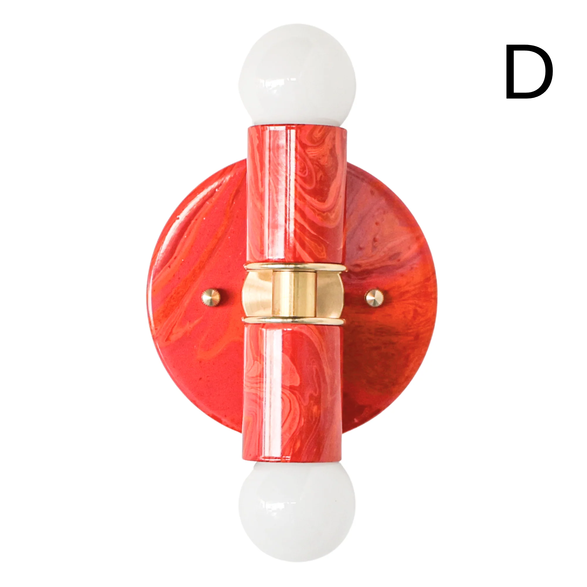 Red, Orange, & Pink Marbled Small Thalia Sconces - Image 8