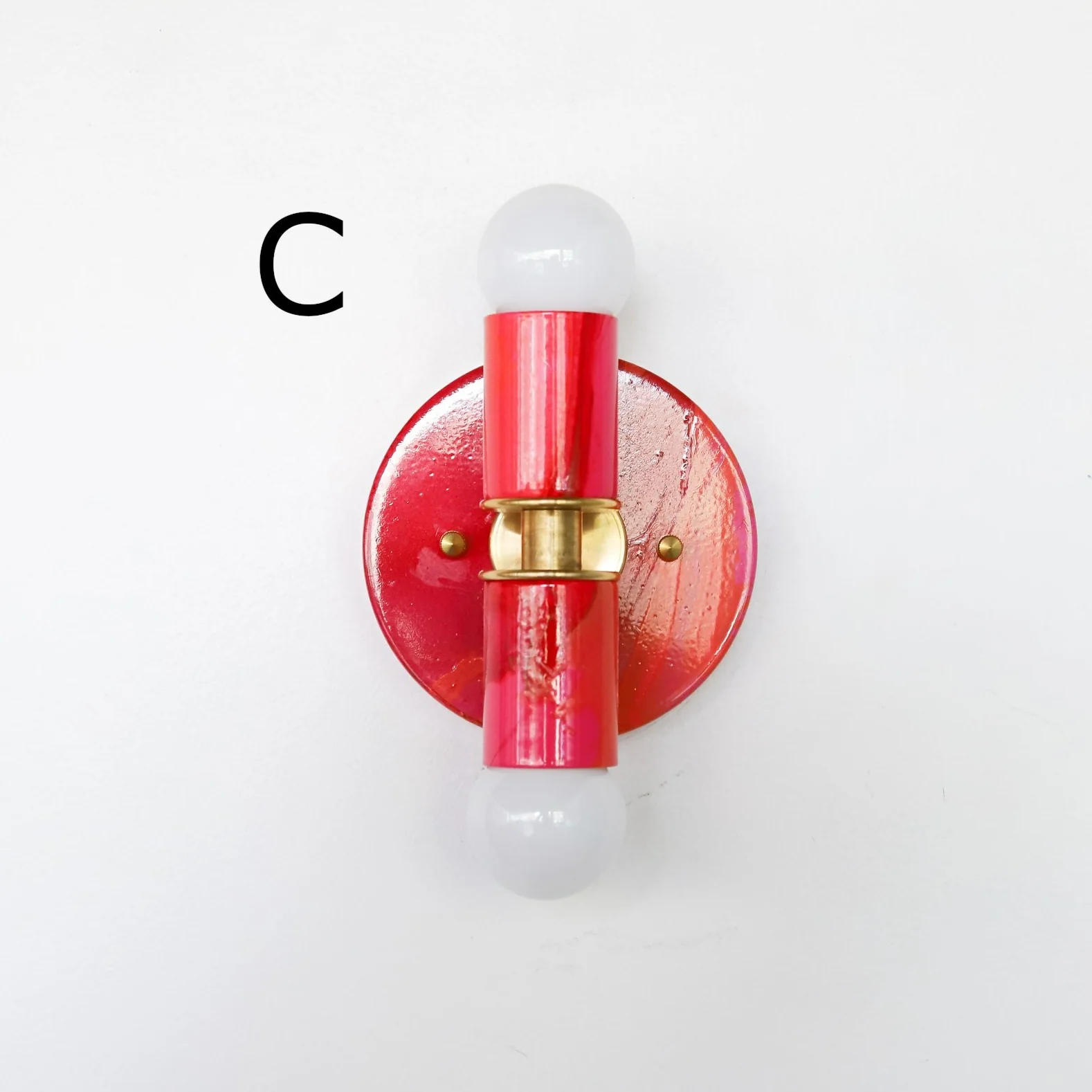 Red & Pink Marbled Small Thalia Sconces - Image 11