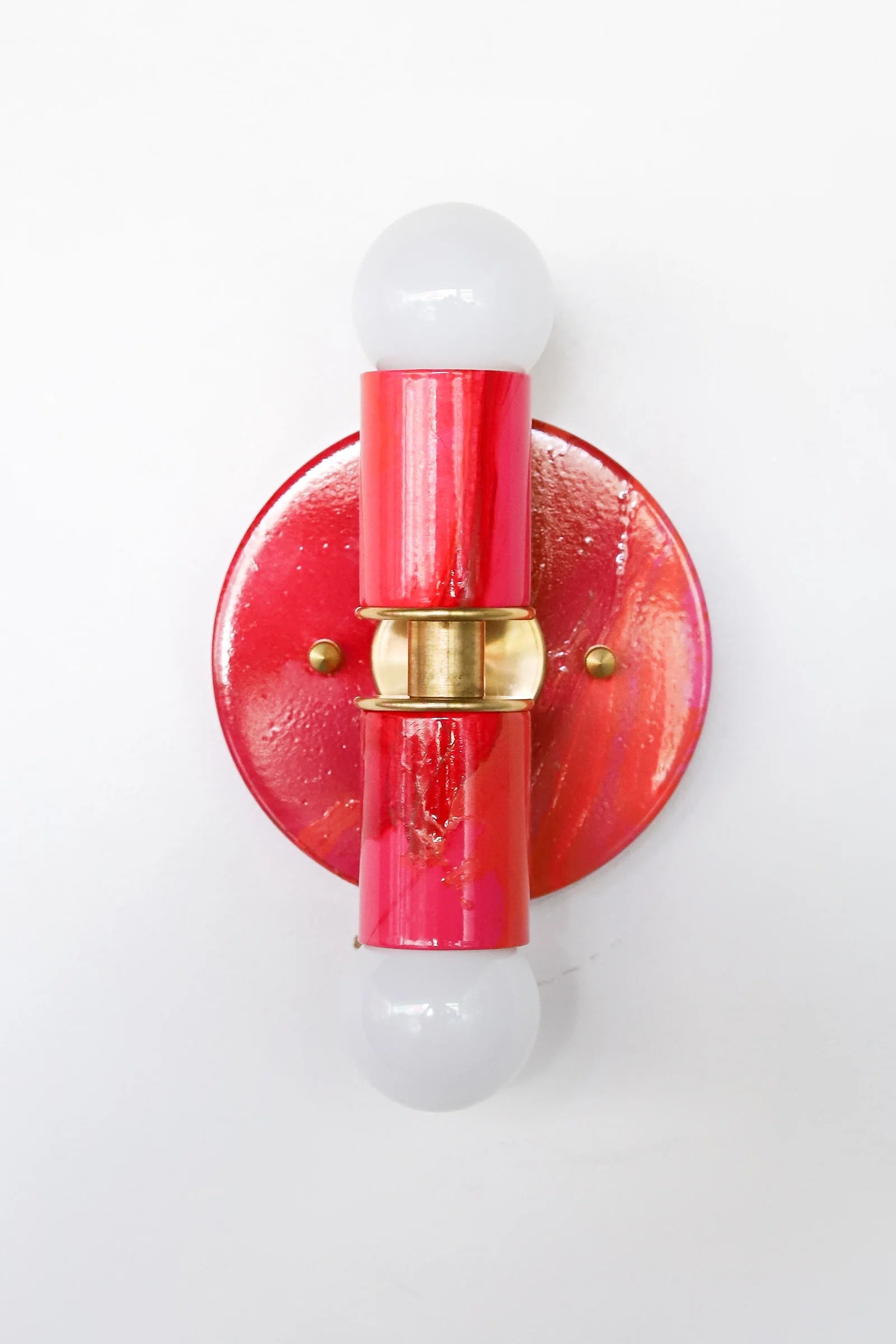 Red & Pink Marbled Small Thalia Sconces - Image 14