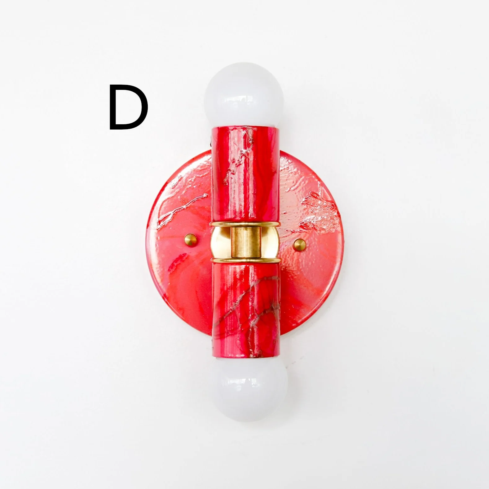 Red & Pink Marbled Small Thalia Sconces - Image 15