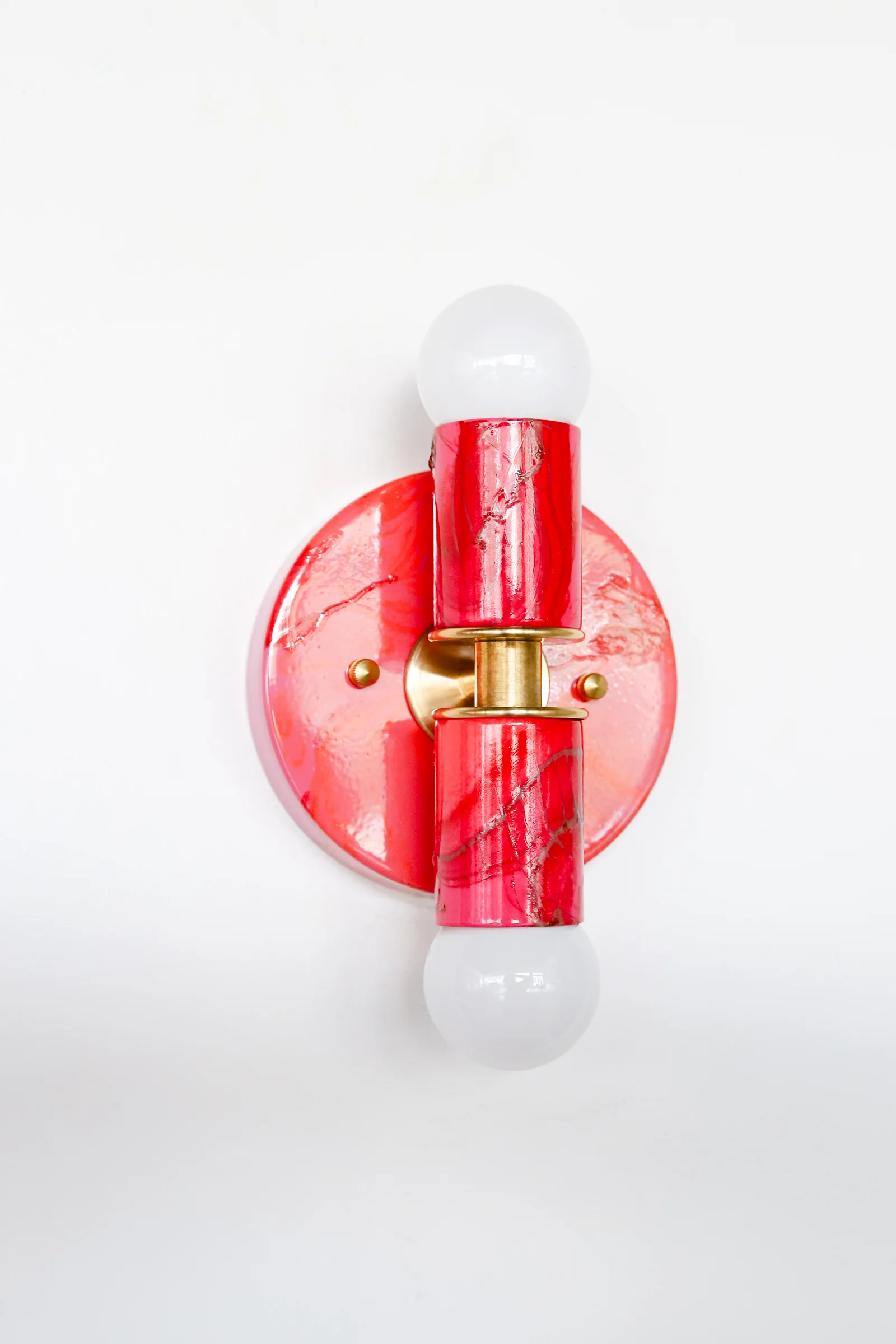 Red & Pink Marbled Small Thalia Sconces - Image 16