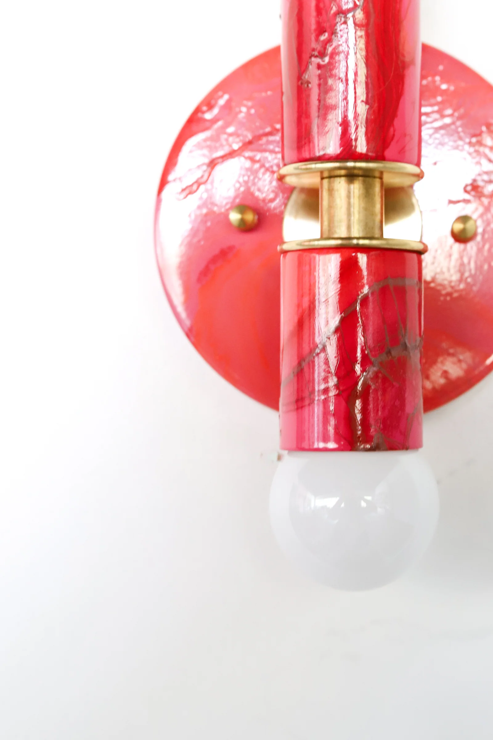 Red & Pink Marbled Small Thalia Sconces - Image 17