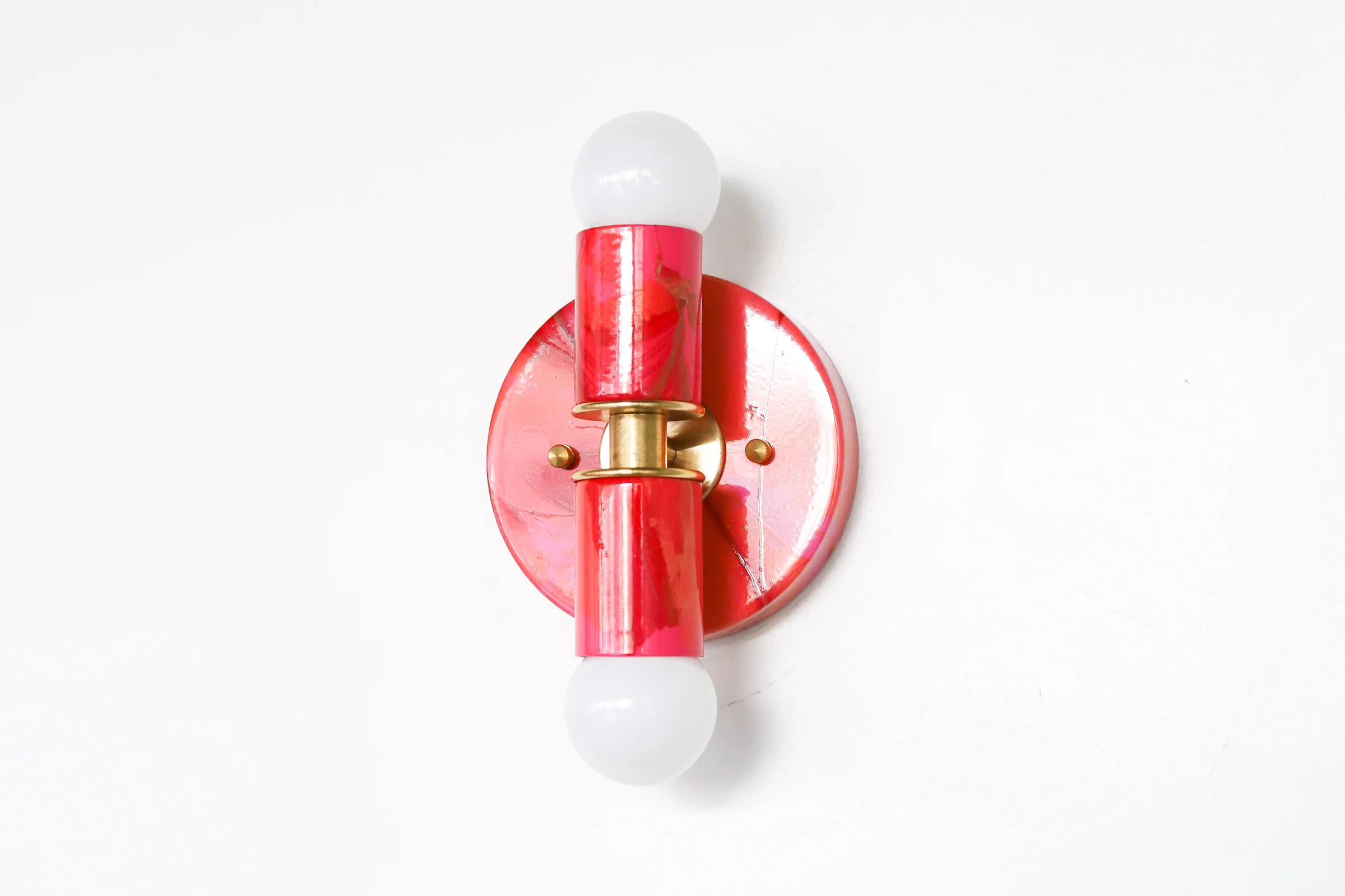 Red & Pink Marbled Small Thalia Sconces - Image 18