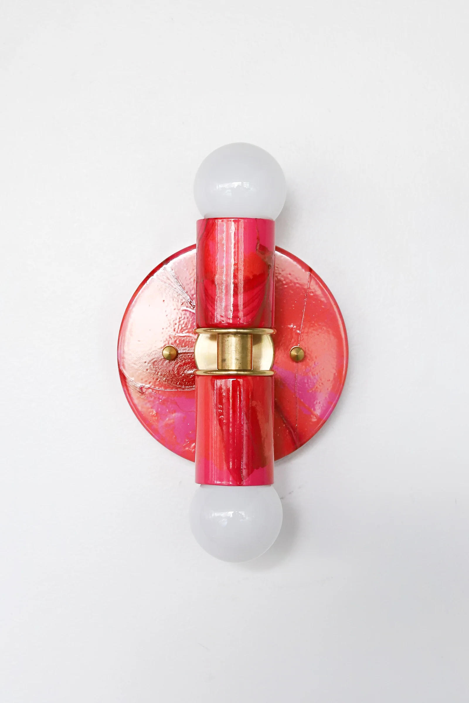 Red & Pink Marbled Small Thalia Sconces - Image 20