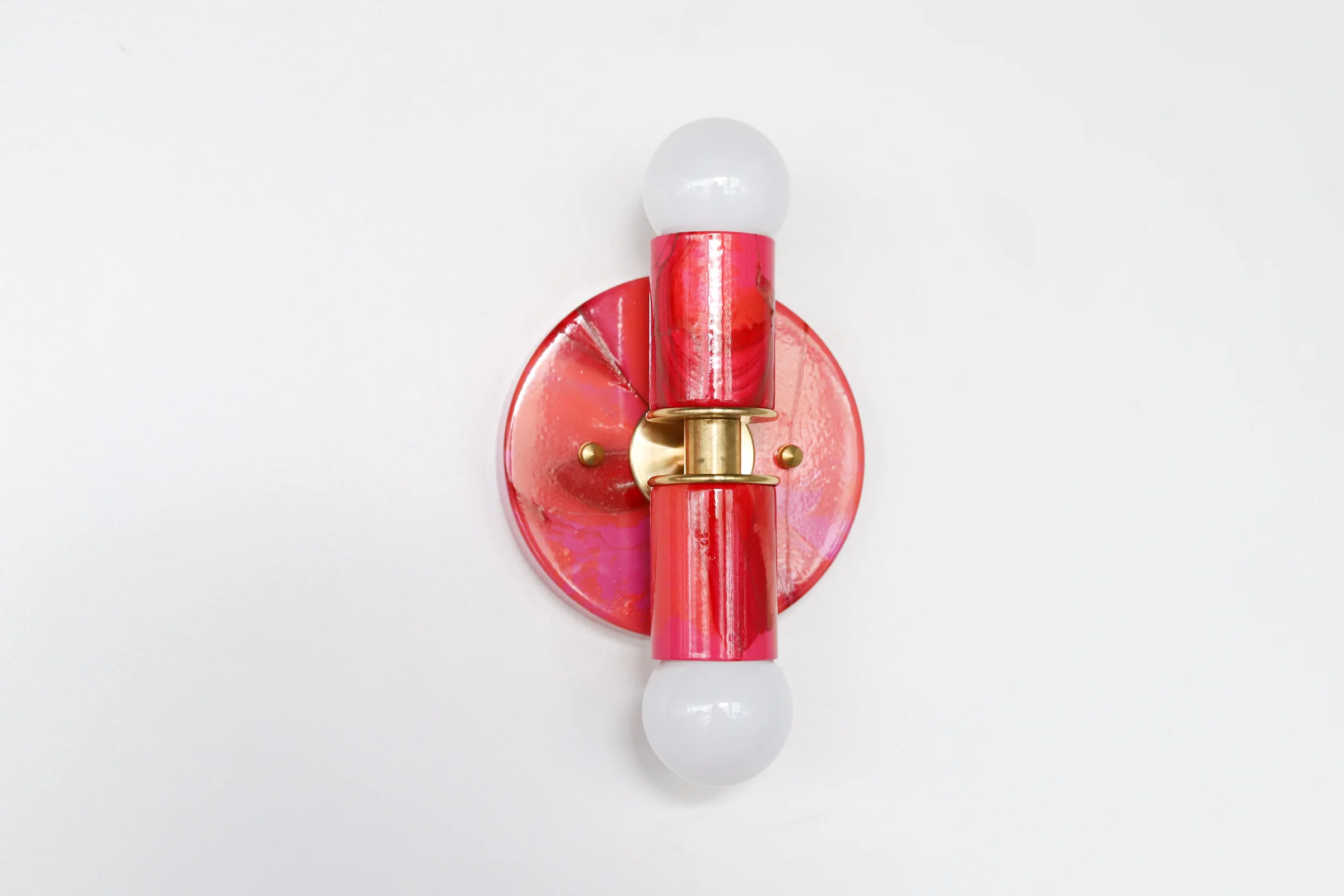 Red & Pink Marbled Small Thalia Sconces - Image 21