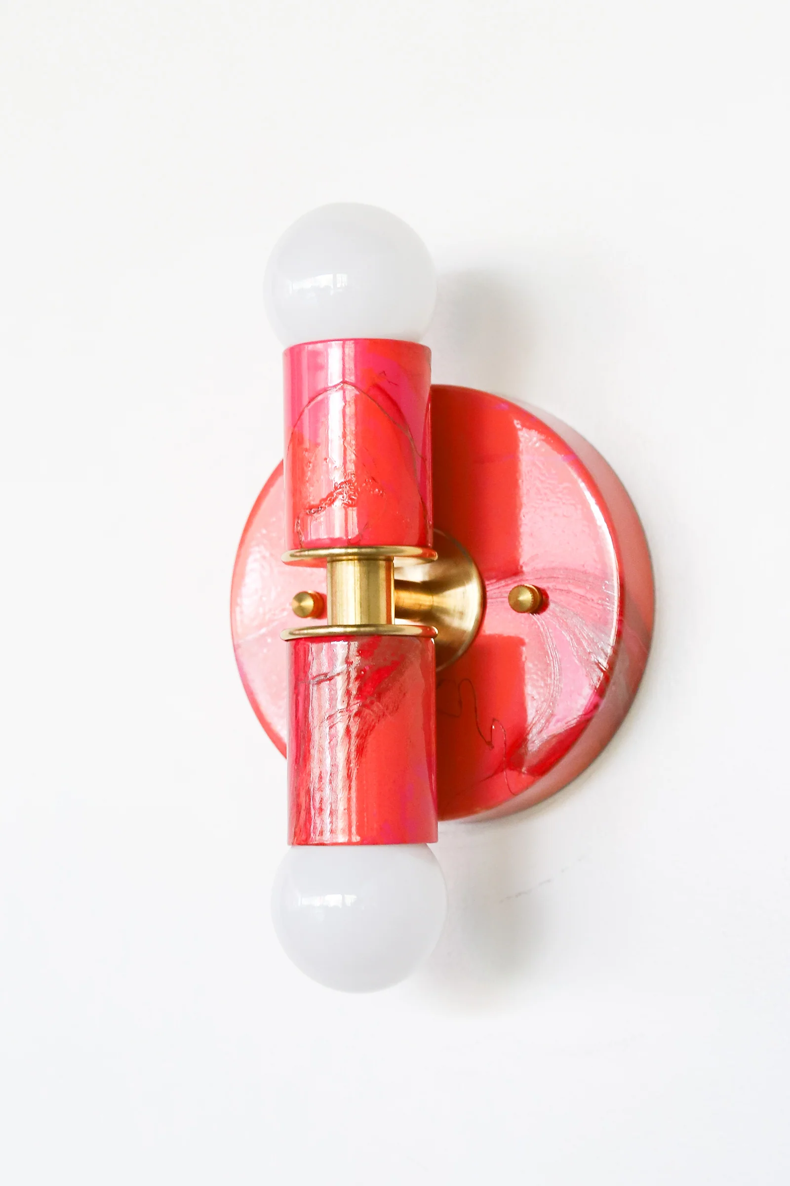 Red & Pink Marbled Small Thalia Sconces - Image 3
