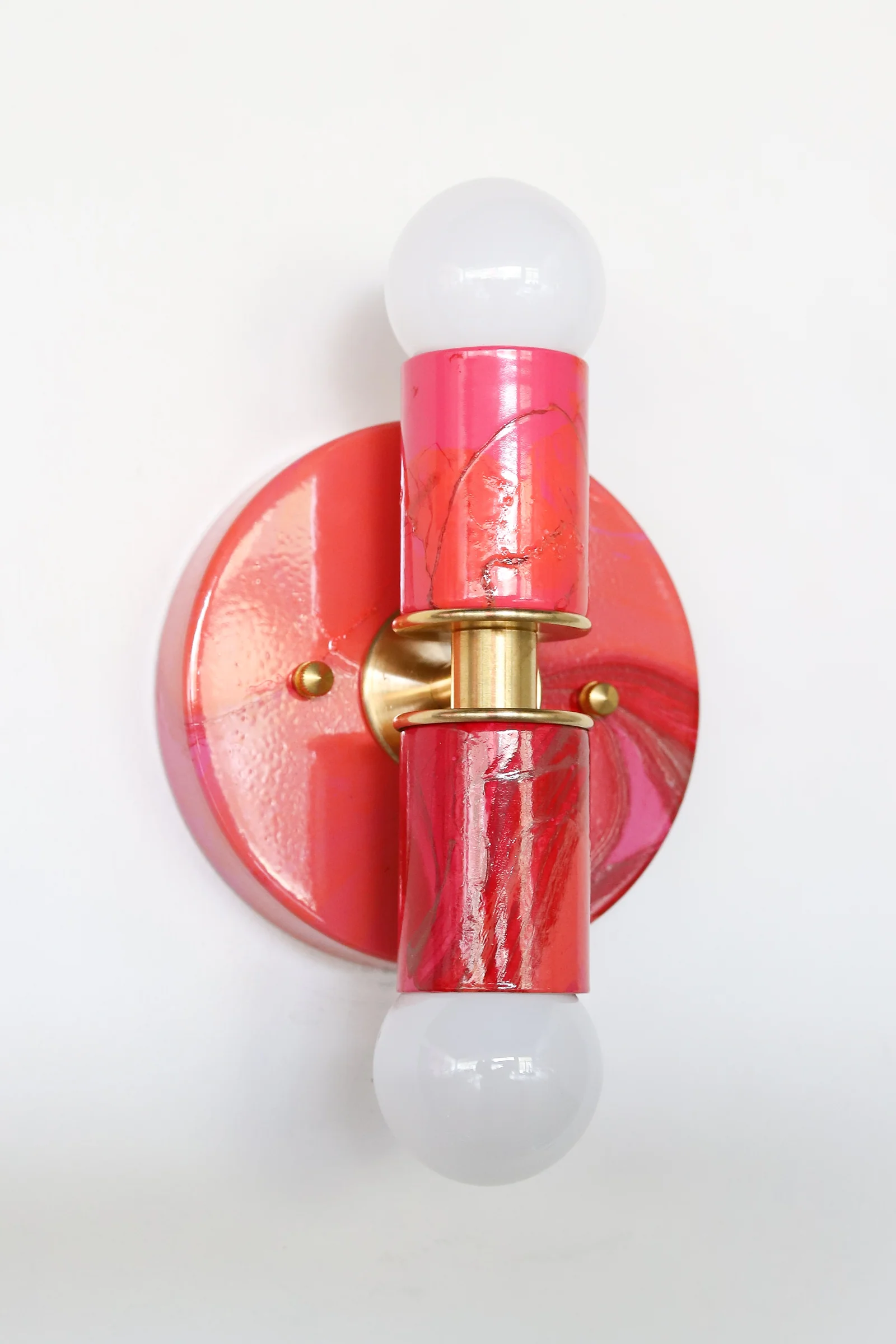 Red & Pink Marbled Small Thalia Sconces - Image 4