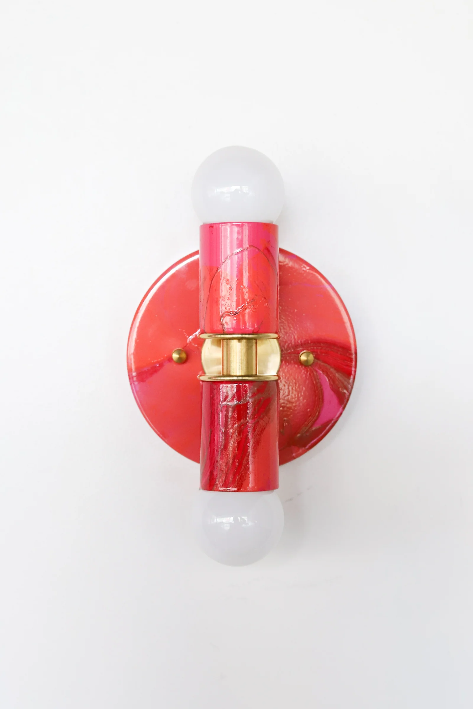 Red & Pink Marbled Small Thalia Sconces - Image 5