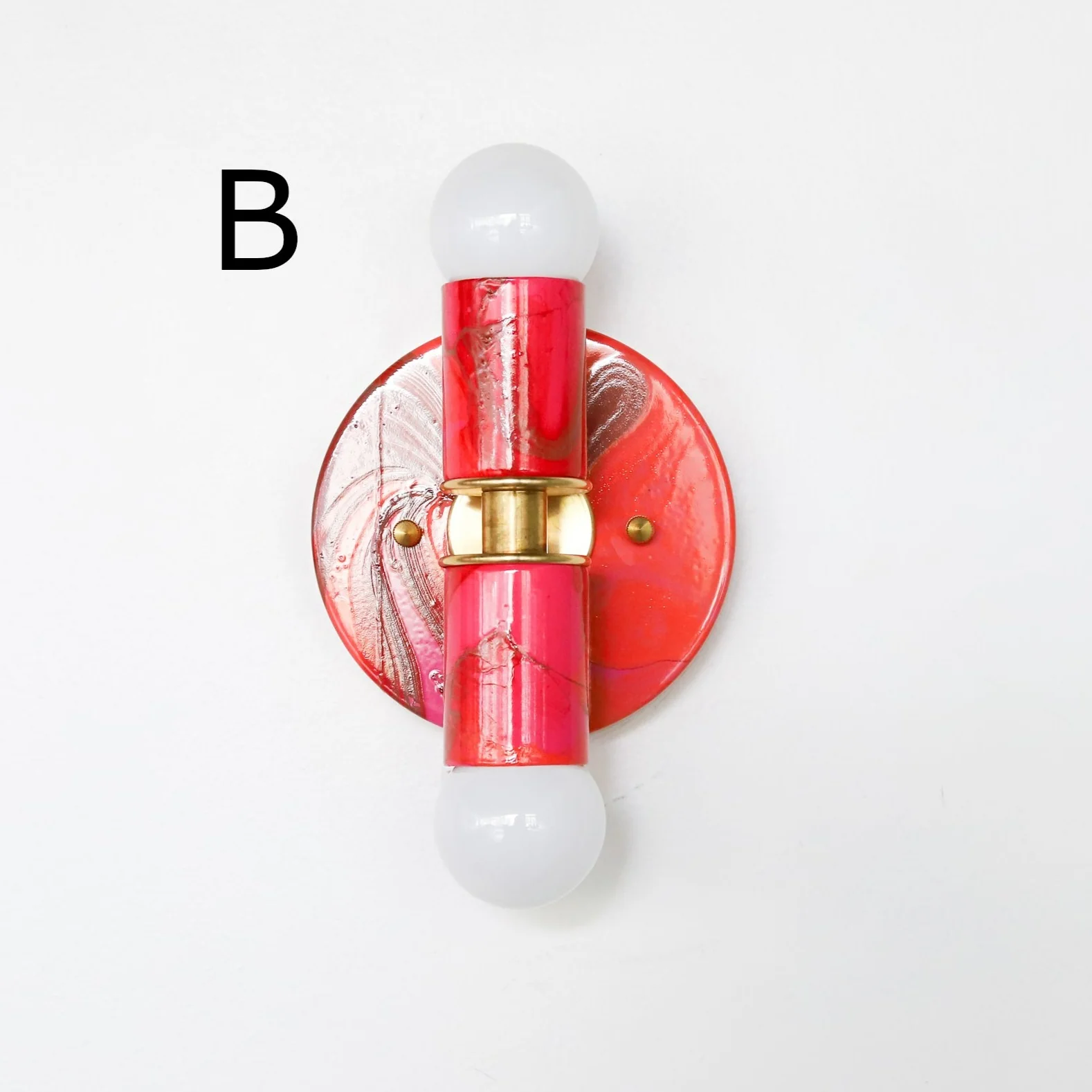 Red & Pink Marbled Small Thalia Sconces - Image 6