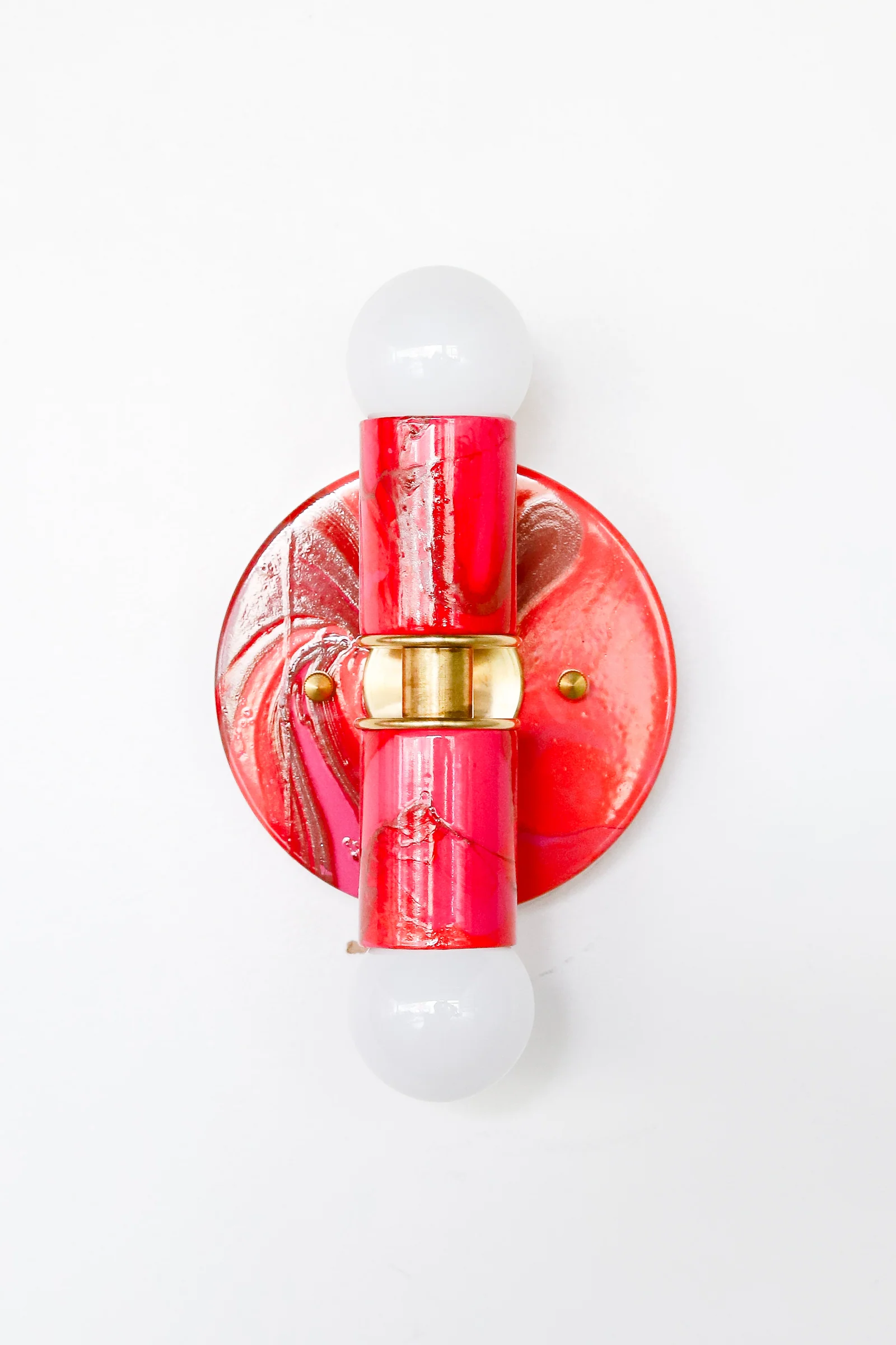 Red & Pink Marbled Small Thalia Sconces - Image 7