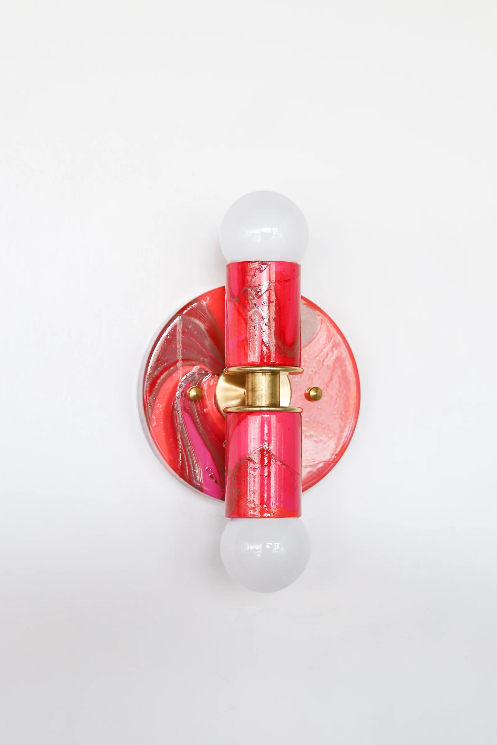 Red & Pink Marbled Small Thalia Sconces - Image 8