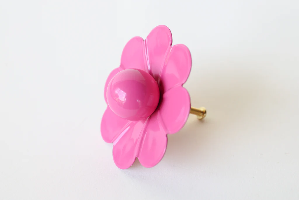 Solid Color Daisy Drawer Pull with a Ball - Image 3