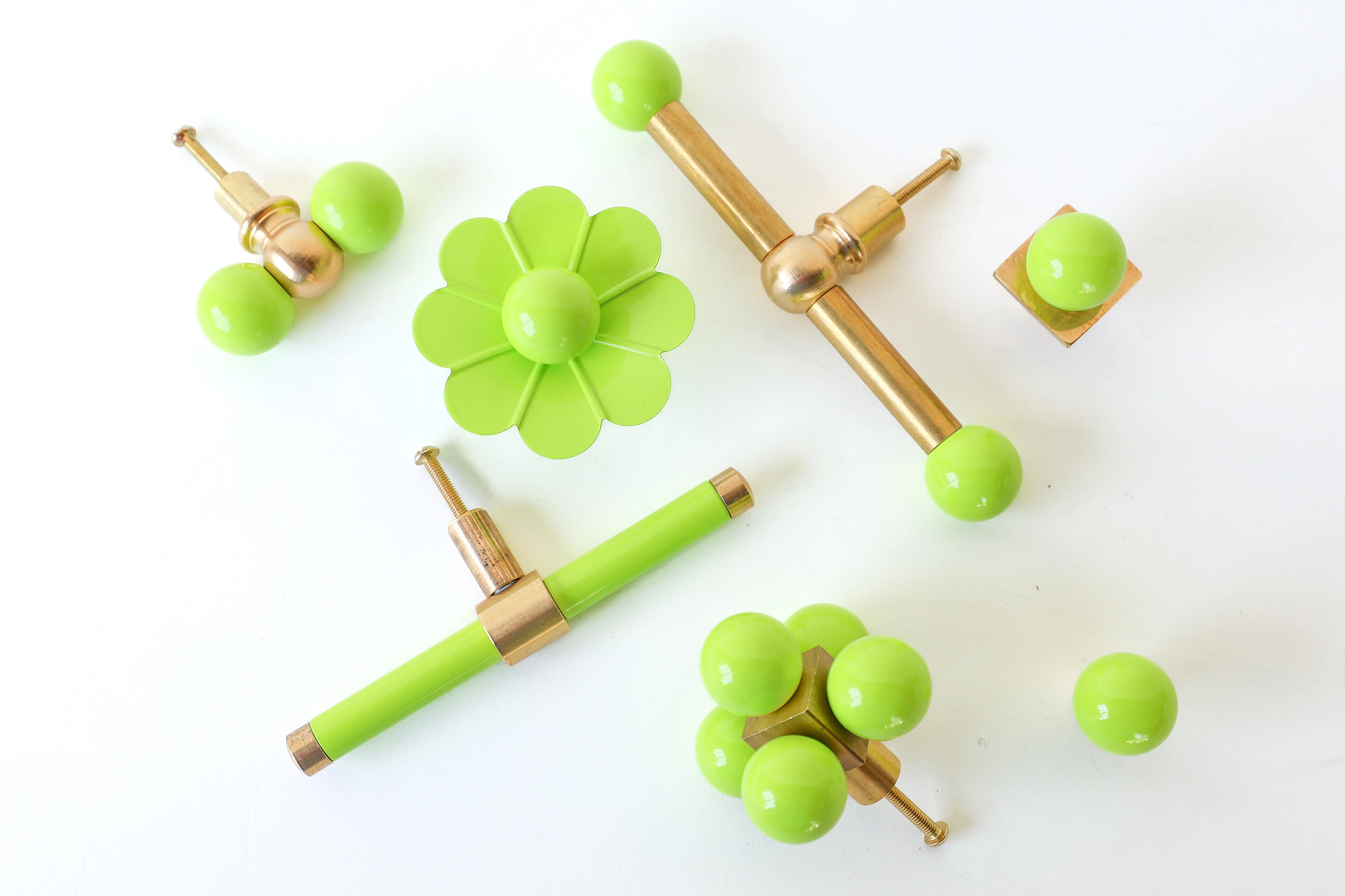 Solid Color Daisy Drawer Pull with a Ball - Image 6