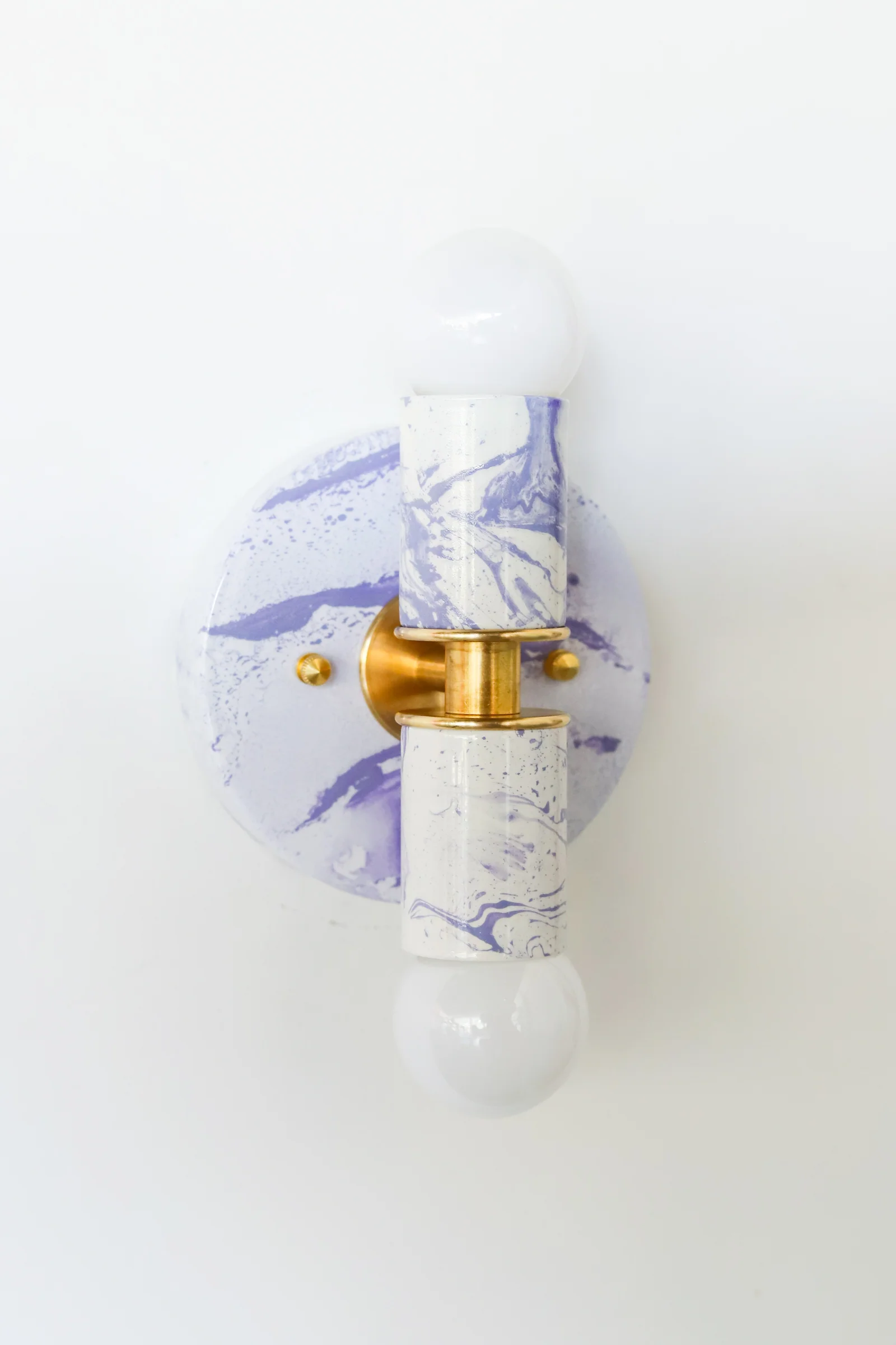 White & Lavender Marbled Small Thalia Sconces - Image 10
