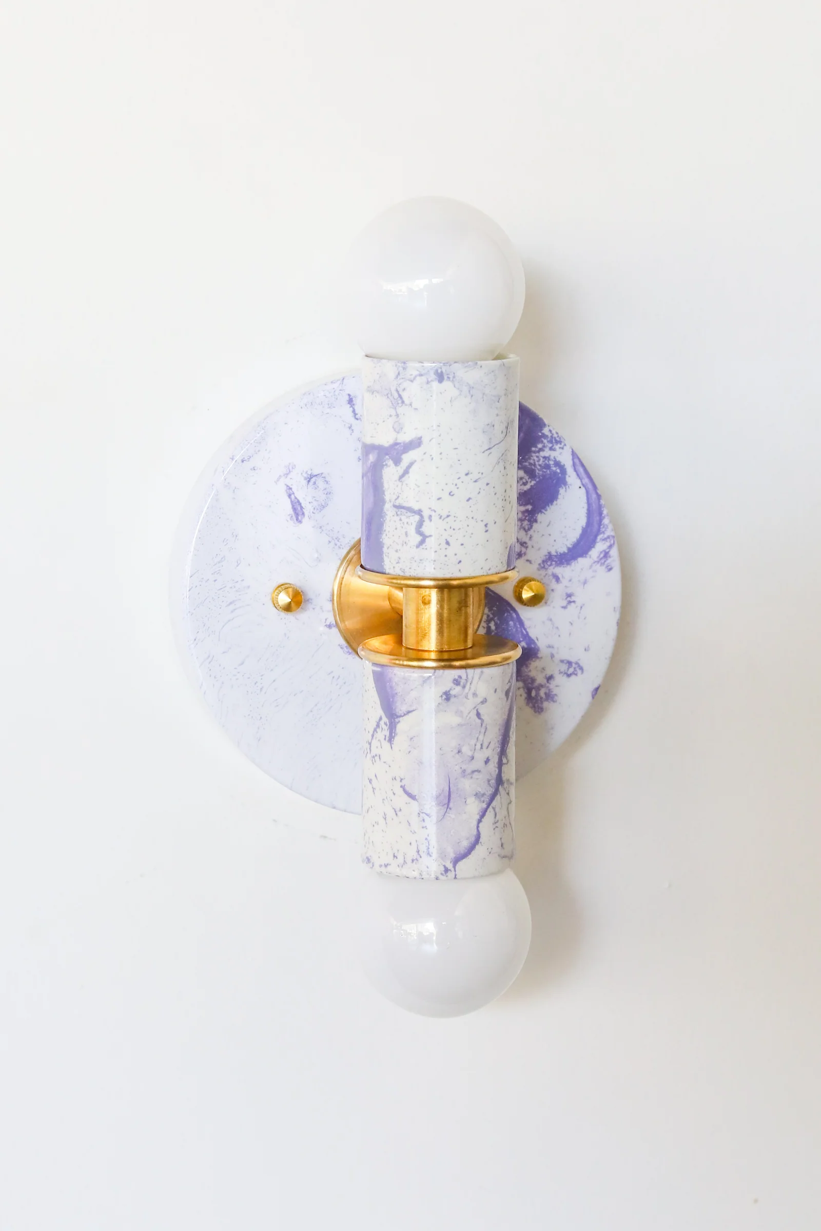 White & Lavender Marbled Small Thalia Sconces - Image 12