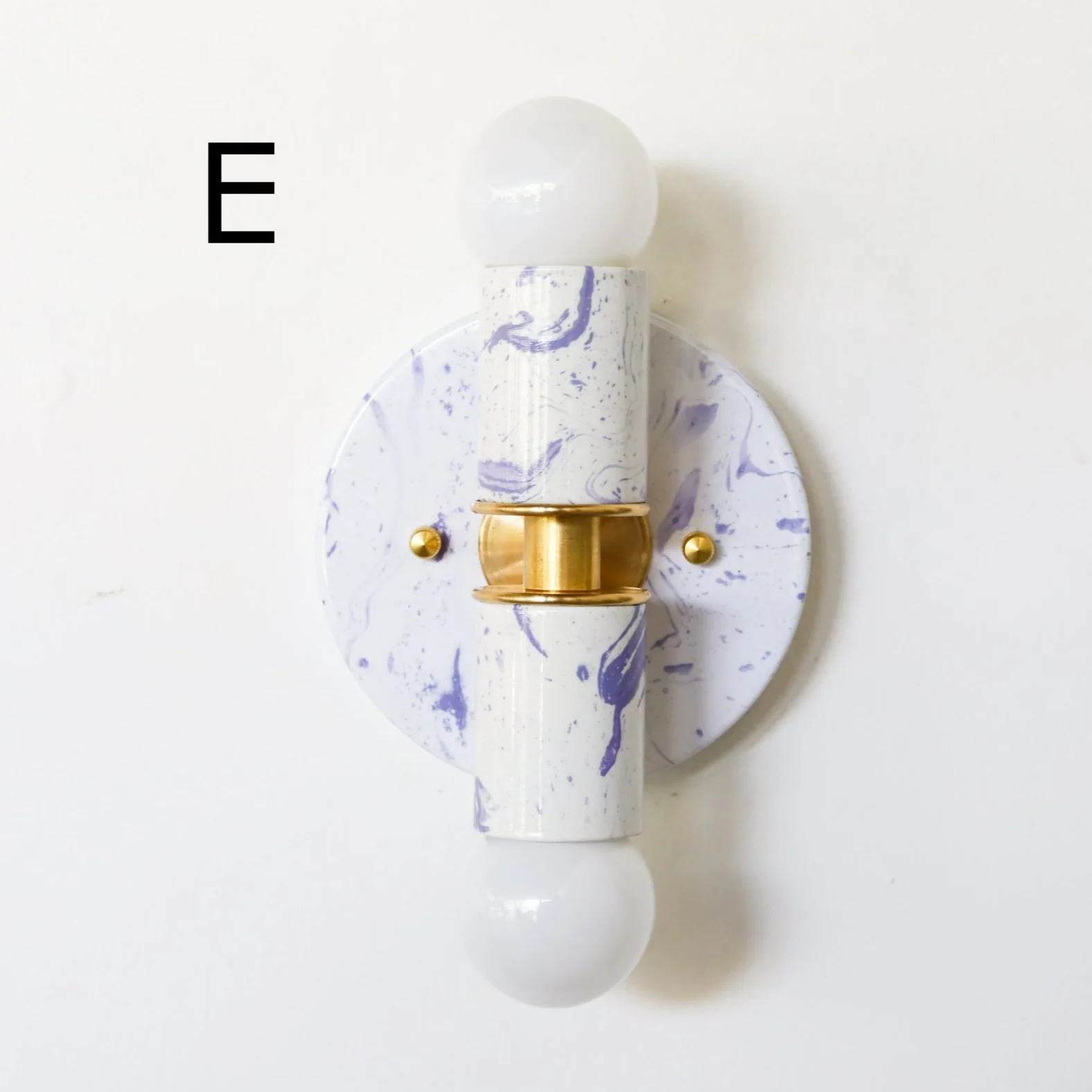 White & Lavender Marbled Small Thalia Sconces - Image 14