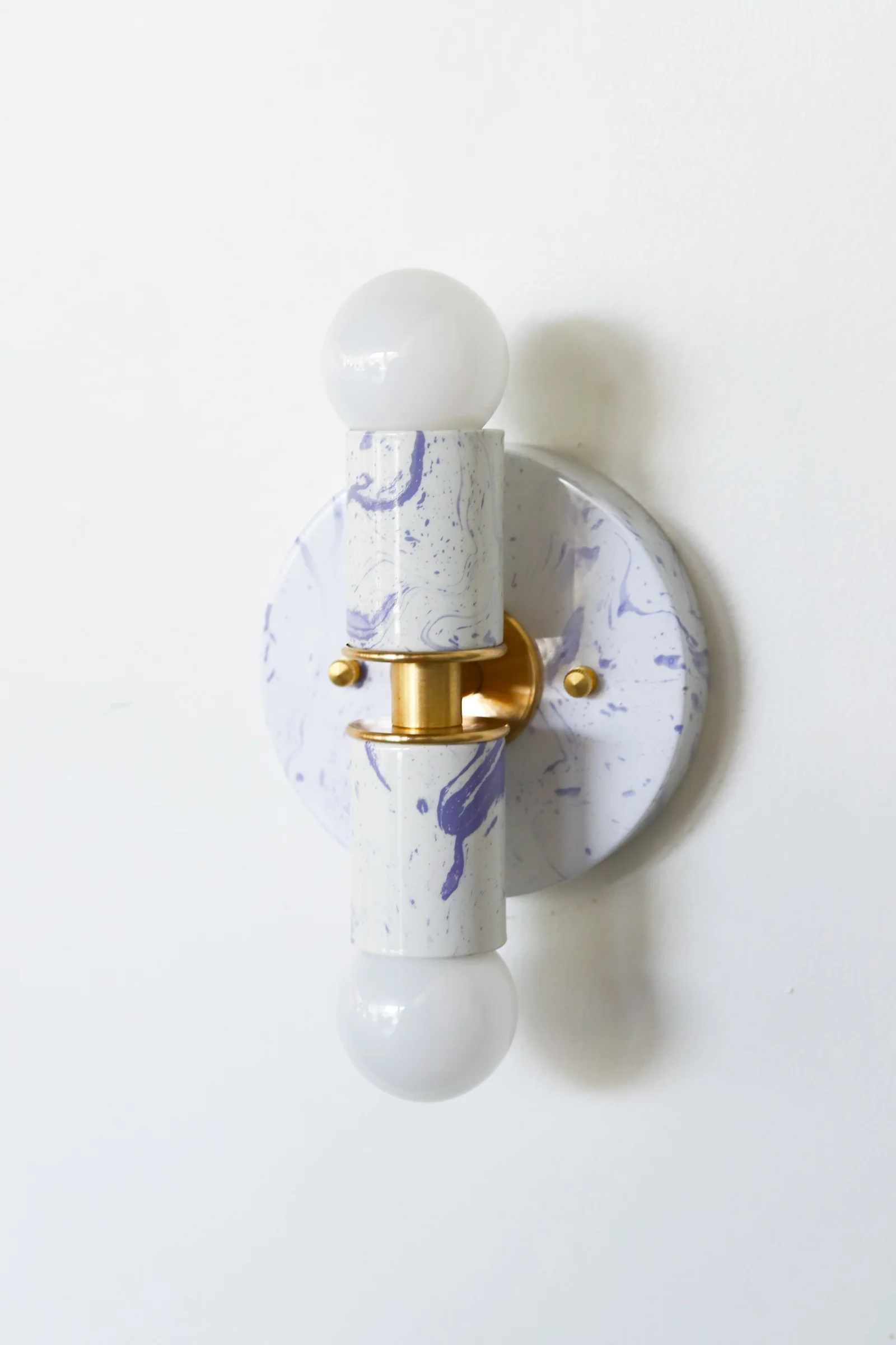 White & Lavender Marbled Small Thalia Sconces - Image 16