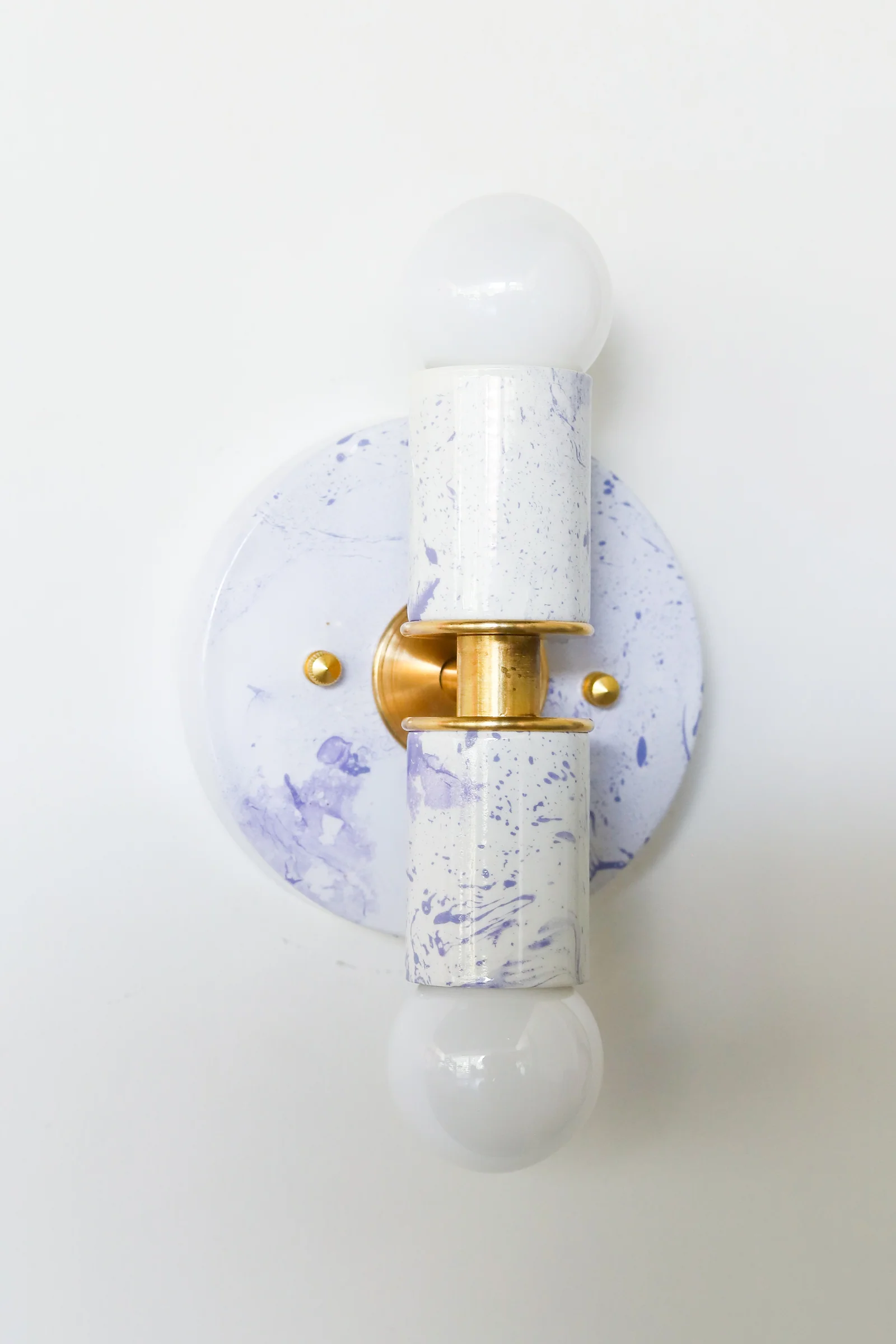 White & Lavender Marbled Small Thalia Sconces - Image 6